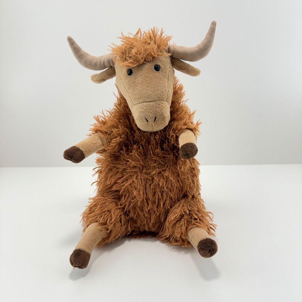 Jellycat Herbie Highland Cow Plush Rare Retired Authentic Brown 11" HER3HC